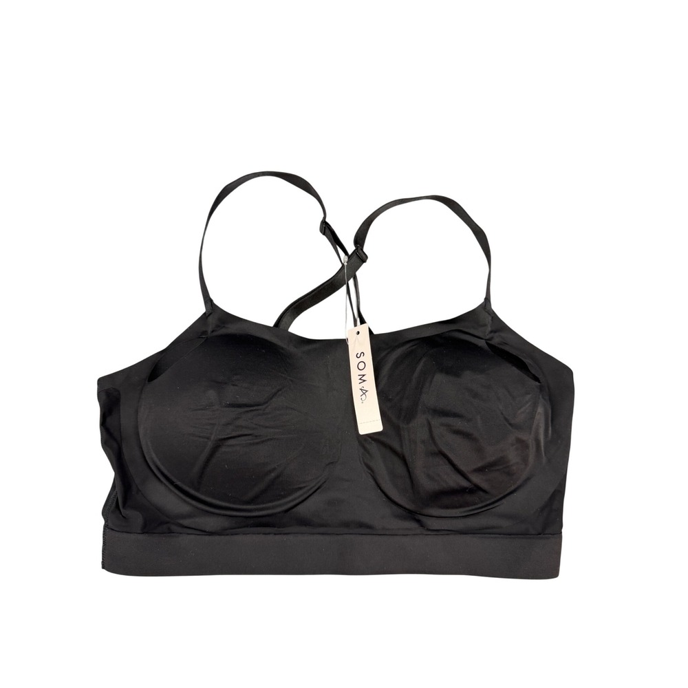 Soma Enbliss Luxe Adjustable Bralette Black Size L Wireless Bra MSRP $46